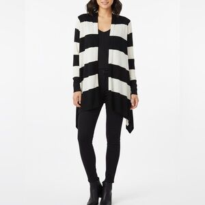 H&M cardigan stripped black and ivory size M